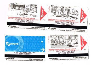 Set of four Metcard tickets,