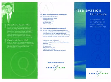 "Fare Evasion - Fair advice - a question and answer guide to understanding the Transport Act"