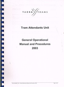 "Tram Attendants Unit - General Operational Manual and Procedures 2041"