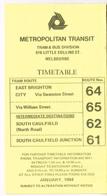 "Metropolitan Transit Timetables"