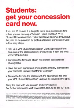 "Students get your concession card now"