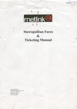 "Metlink Metropolitan Fares and Ticketing Manual"