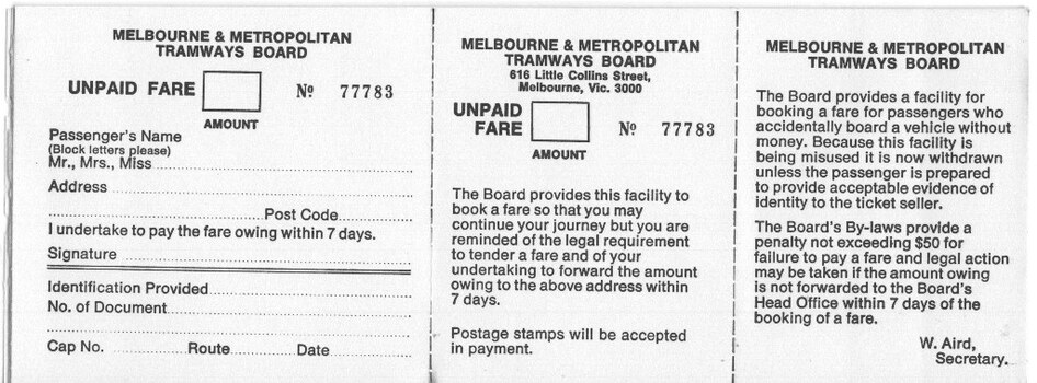 "Unpaid Fare"