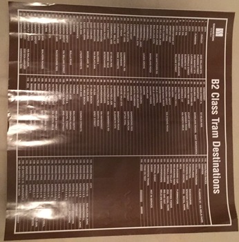 "B2 Class Tram Destinations"