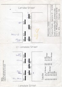 "Trams on Parade - Swanston St - 13/3/00 - Draft Assembly Map - Schematic Only"