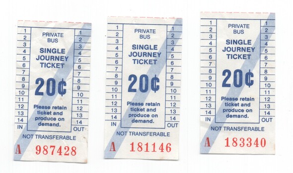 Set of 3 Melbourne Private bus single journey tickets