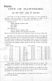"Prospectus City of Hawthorn (pound) 4 per cent loan of (pound)40,000"