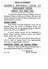 "Queen's Birthday Levee at Parliament House Friday 13th June 1969"