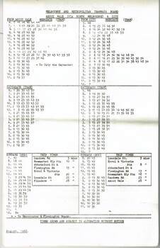 each tram and bus routes, for weekdays, Saturdays and Sunday