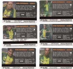 Set of six Metcard tickets, used during 2000 advertising Olympic Football event