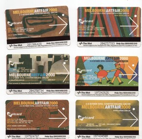 Set of five Metcard tickets, featuring Melbourne Art Fair 2000