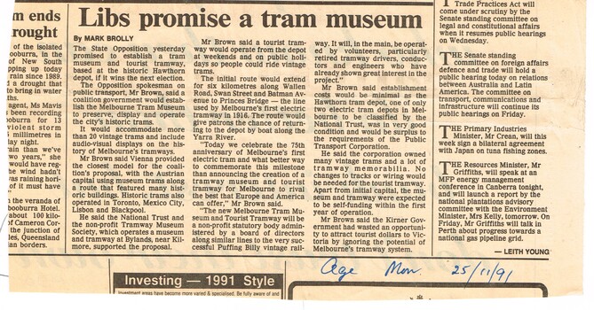 "Libs promise a tram museum"