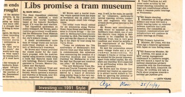 "Libs promise a tram museum"