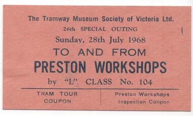 Ticket for Tramway Museum Society Tour