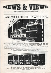 "News & Views - Kew Tram Depot - August 1992"