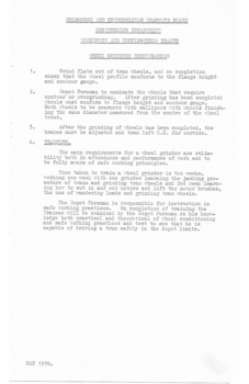 "Wheel Grinders Runningsheds and Wheel Grinder Procedure"