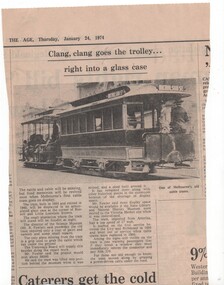 "Clang clang goes the trolley right into a glass case"