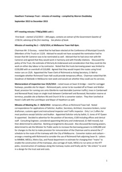 "Hawthorn Tramways Trust - minutes of meeting"
