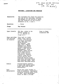 PTC tram driver training notes, c1995 for A, Z2 and Z3