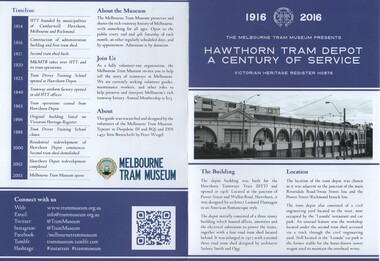 "Hawthorn Tram Depot a Century of Service"