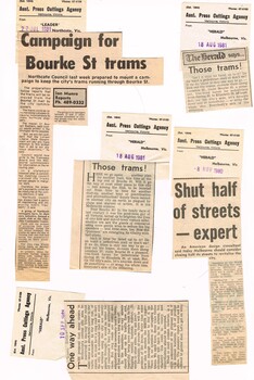 " Campaign for Bourke St trams", " Those Trams" and  "One way ahead"
