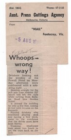 "Whoops - wrong way"