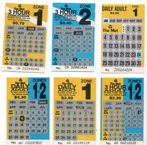 Set of six Scratch type tickets