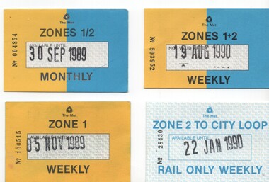 Set of  3 The Met Weekly Tickets and 1 Monthly ticket