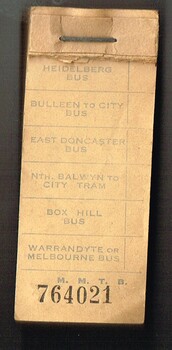 MMTB Bus transfer tickets