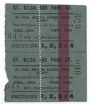 Victorian Railways, St Kilda Brighton Electric Street Railway.