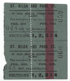 Victorian Railways, St Kilda Brighton Electric Street Railway.