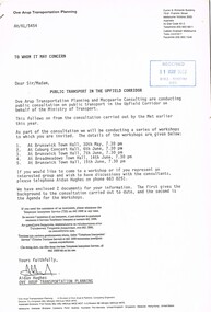 "Public Transport in the Upfield Corridor"