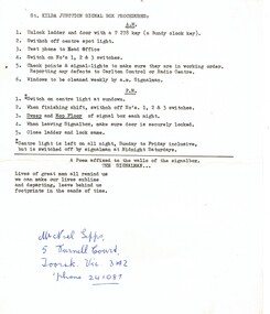 "St Kilda Junction Signal Box Procedures"