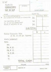 "M&MTB Conductor's Pay in slip"