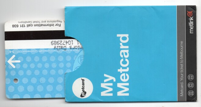 Set of two ticket wallets, folders or documents  issued by Metlink