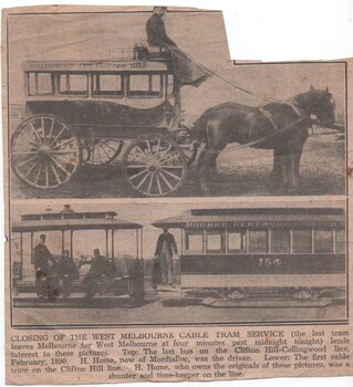 closing of West Melbourne cable tram