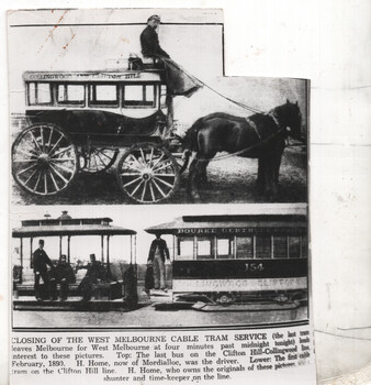 closing of West Melbourne cable tram