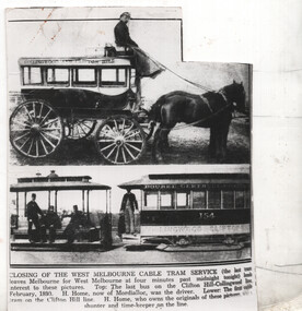 closing of West Melbourne cable tram