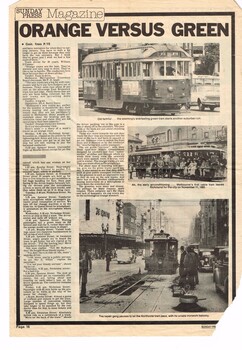 "Orange Versus Green", "Anger Trams"