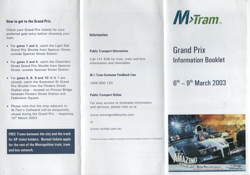 "M>Tram - Grand Prix Information Booklet"