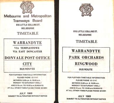 Bus timetables
