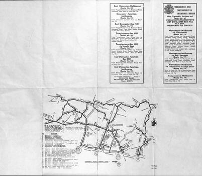 Warrandyte - Templestowe - East Doncaster - Box Hill - Melbourne services.