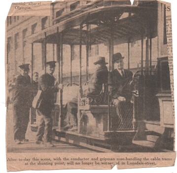 Shunting cable trams in Lonsdale St Melbourne