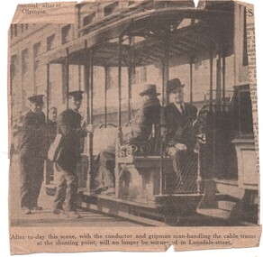 Shunting cable trams in Lonsdale St Melbourne