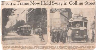 "Electric Trams Now Hold Sway in Collins St"