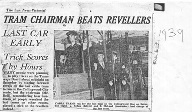 "Tram Chairman beats revellers"