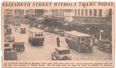 "Elizabeth Street without Trams Today"