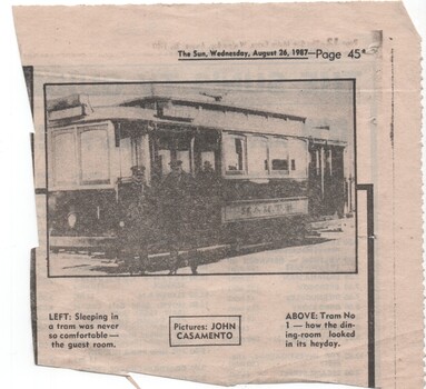 Tram No. 1 how the dining-room looked in its heyday".