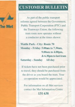 "Customer Bulletin"
