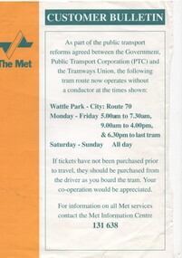 "Customer Bulletin"